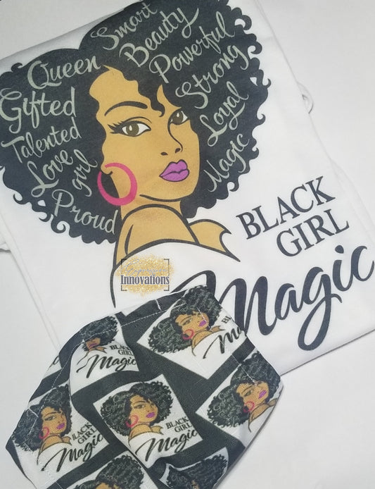 Black Girl Magic Shirt & Face Covering Set